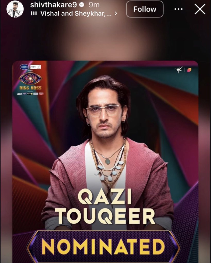 RealTrs90's tweet photo. BREAKING 🚨🔥

BB16 1st Runner-Up &amp; The 50 Show winner Shiv Thakare appeals to fans to VOTE for Qazi! 😭🔥

I STILL CAN’T BELIEVE THIS! 😭🔥

The love and craze for Qazi Touqeer is something else! ❤️‍🔥🙌🏻

#BiggBoss20 • #QaziTouqeer https://t.co/BQjklWX9CK
