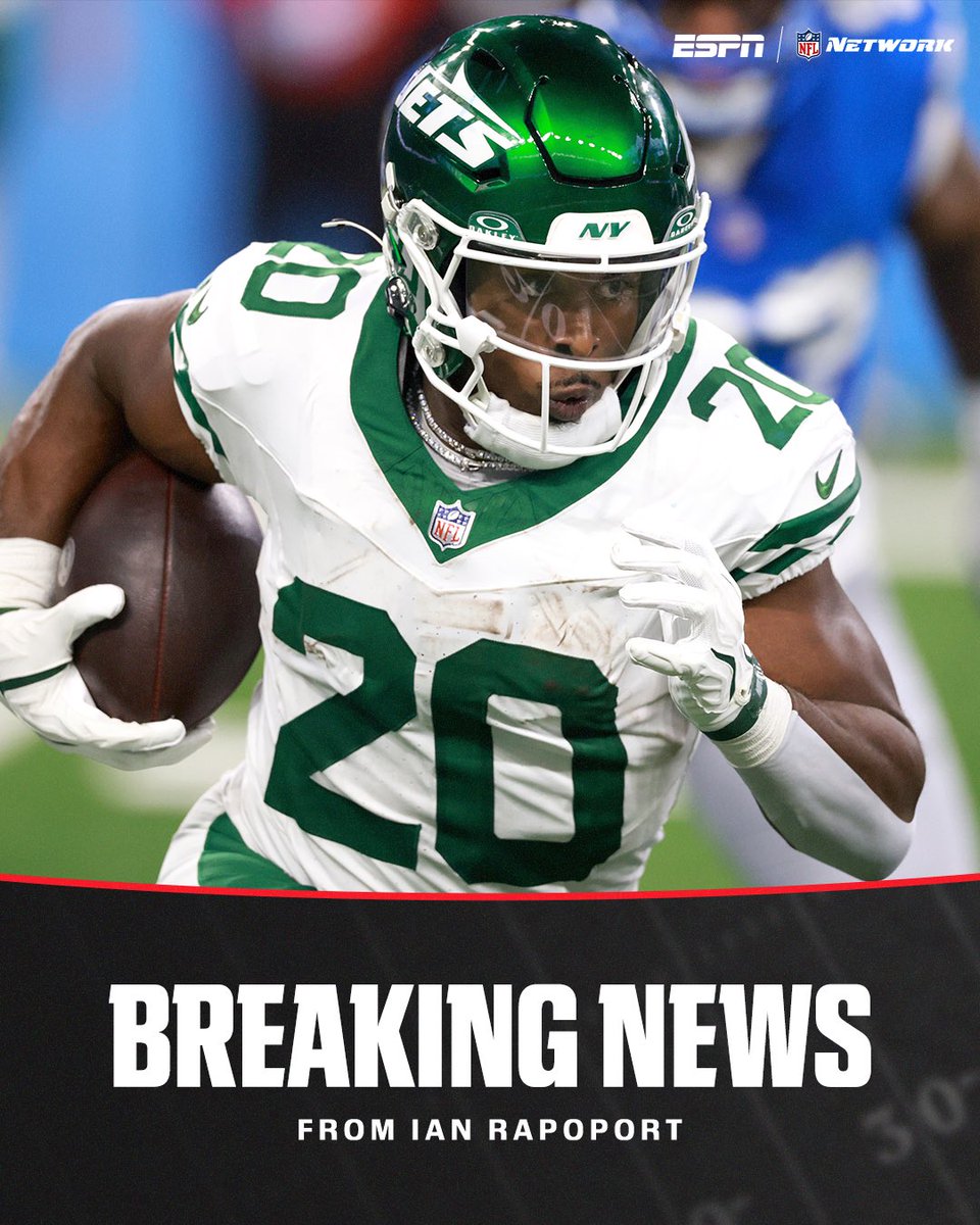 RapSheet's tweet photo. #Jets star RB Breece Hall, who suffered a quad injury in Sunday’s game, is considered week-to-week, per me and @AdamSchefter. 

Hall received some good news after the MRI, as the injury isn’t as significant as feared. https://t.co/MmAm4QsLYG