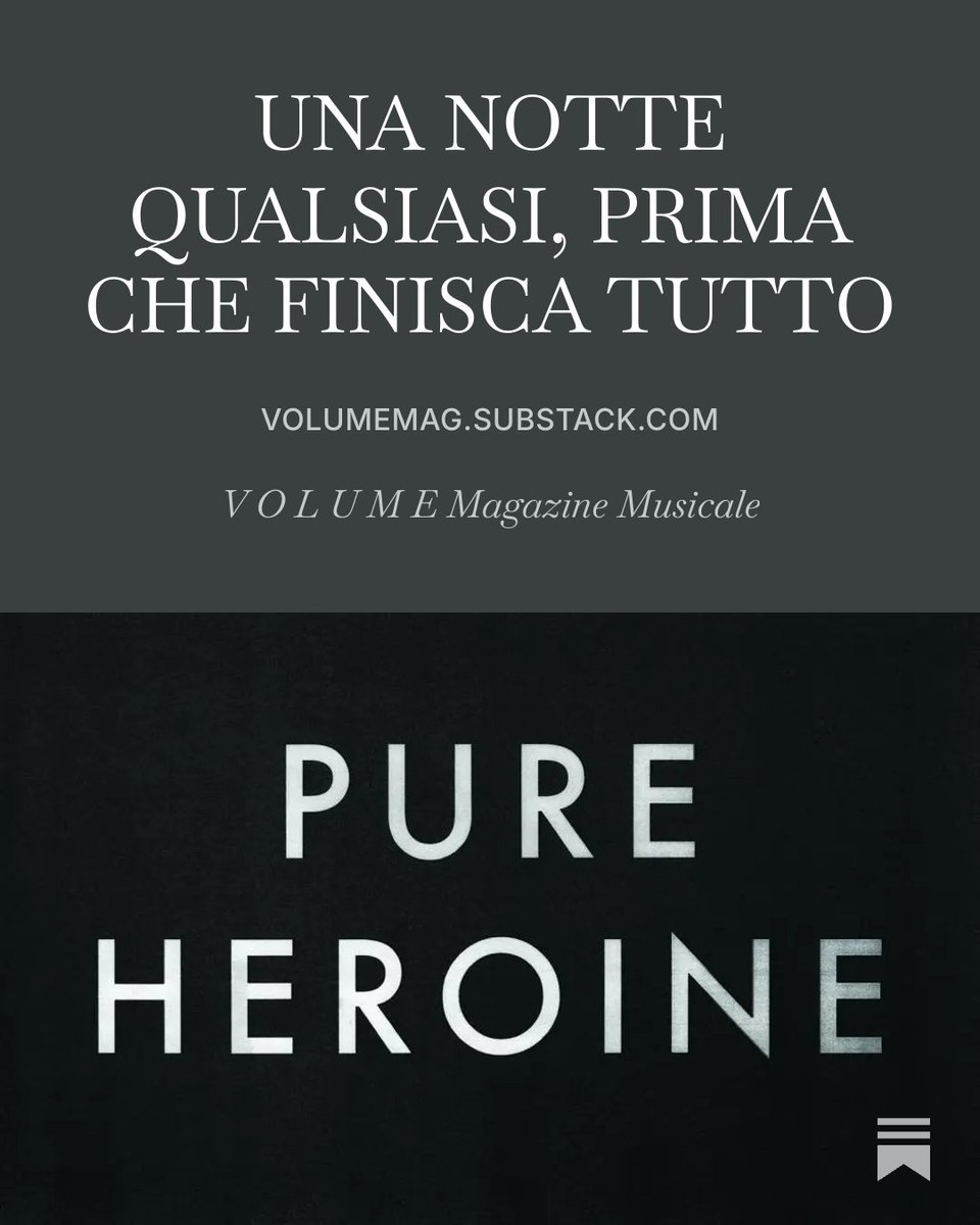 VolumeMag_'s tweet photo. Una notte. Una città. Sedici anni. Lorde aveva Pure Heroine tra le mani. E quella notte sembrava non dover finire mai.
Leggi ora l'articolo 
#Lorde #PureHeroine #popmusic #Music #AlzaIlVolume

https://t.co/ZtJLSf9xA7 https://t.co/MKZdtQppij