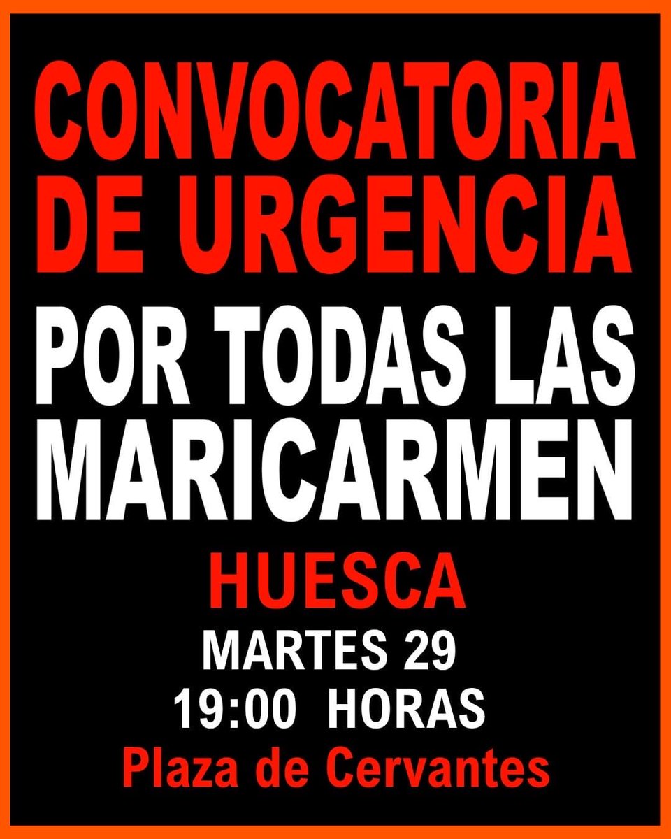 CNT_Huesca's tweet photo. 🏠📢 Mañana Huesca y Jaca acogen concentraciones por el derecho a la vivienda! 

A las 19h en la plaza Cervantes de Huesca 

Y a las 19h frente al ayuntamiento en Jaca

¡Por todas las Maricarmen! https://t.co/DrPORcq2RV