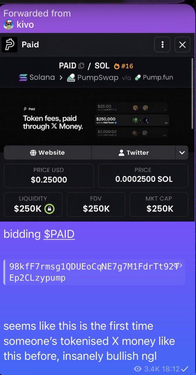 KytroCrypto's tweet photo. I begged you to buy $PAID at $250K - it went to 59 millions

I begged you to buy $CATE at $500K - it went to 125 millions

I begged you to buy $EACC at $350K - it went to 30 millions

I begged you to buy $MUSEBOOK at $50K - it went to 46 millions

Still not following?

Stay broke !😜