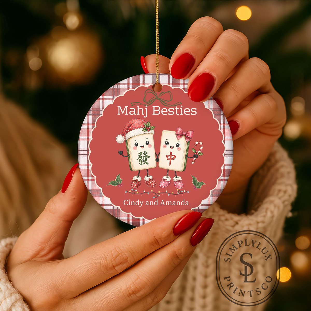 ValenciaLajg's tweet photo. Celebrate friendship this holiday season with a personalized Mahjong Besties Christmas ornament. A heartfelt keepsake for cherished Mahjong nights and a unique gift for your besties, priced at $29. 00. https://t.co/QxwoEuarMn
