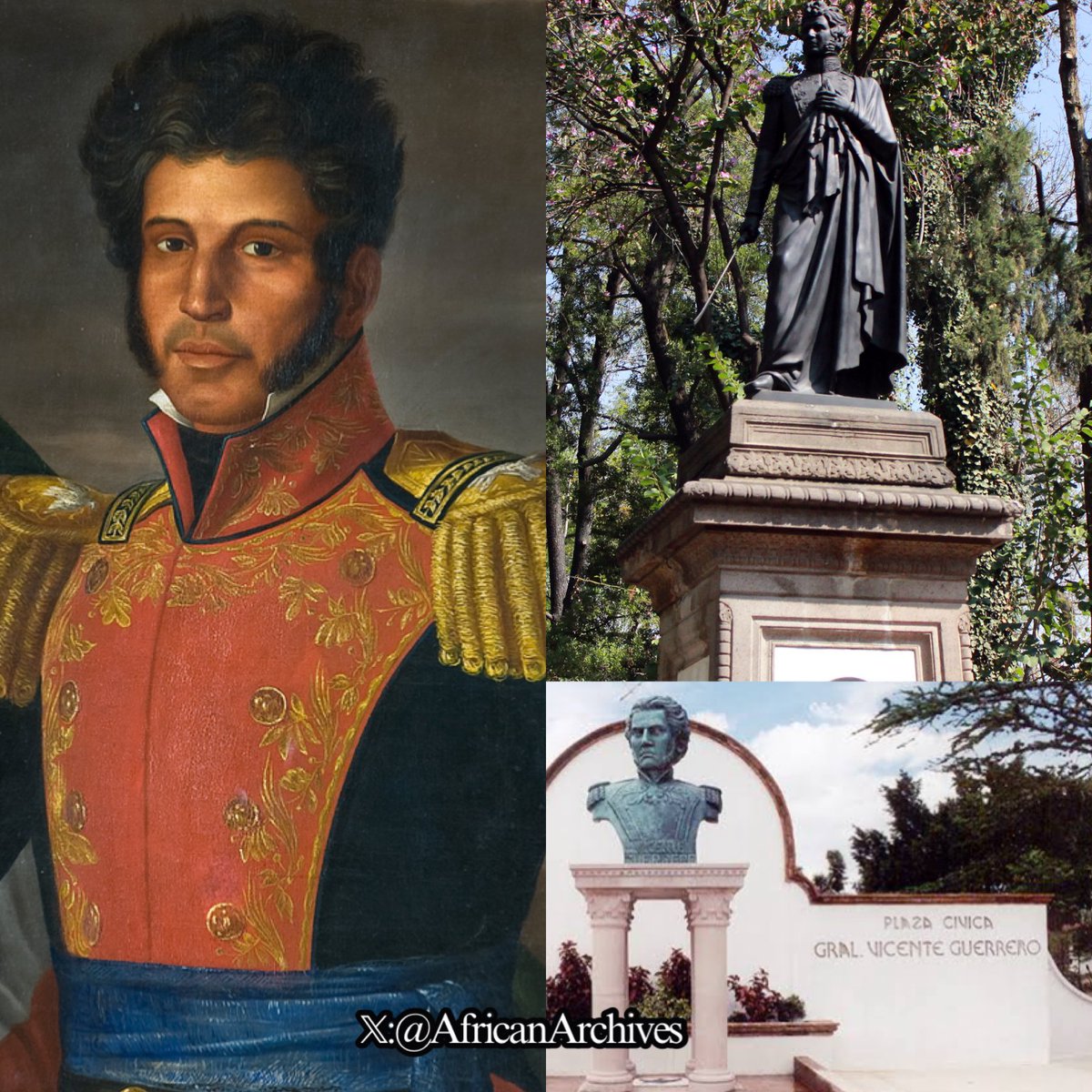 AfricanArchives's tweet photo. Vicente Guerrero, a black and indigenous mule driver, became a revolutionary leader, Mexico’s 2nd president and abolished but ultimately executed.

The first Black President of Mexico.

A THREAD https://t.co/j2OjI6Yw7y