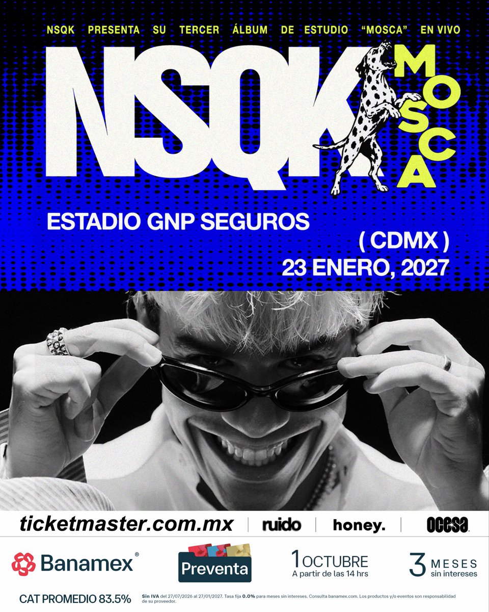 nsqkk's tweet photo. México

Nuestro primer estadio 

Enero 2027

Preventa Banamex 1 de Octubre 2:00 PM
Venta General : 2 de Octubre 2:00 PM https://t.co/dNP0t0R4CR