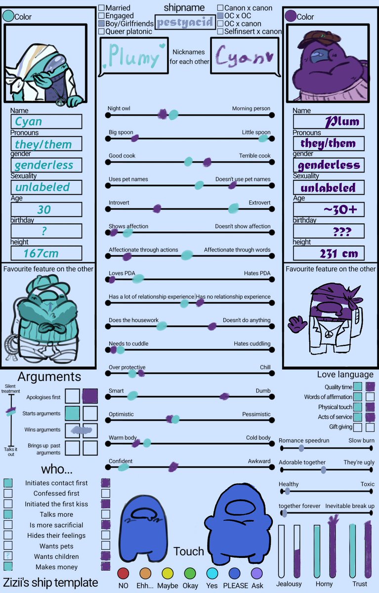 benjirotstone's tweet photo. My dear @emotetvx and i filled out a template <3
Also leaving #pestyacid height difference for everyone to see
#amongus #amongusoc https://t.co/NXLkjOZap4