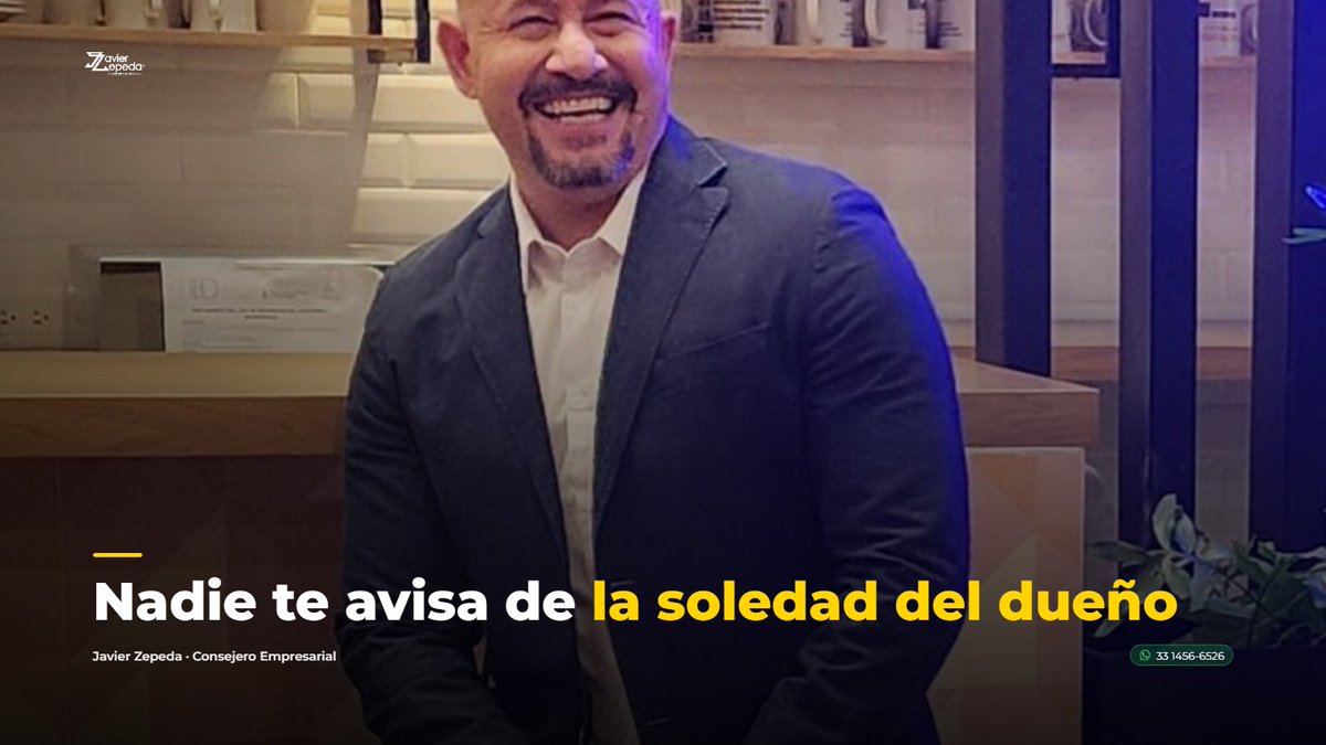 JavierZepedaOro's tweet photo. Nadie te avisa de esta parte: la soledad del dueño.

Hay decisiones que, aunque tengas equipo, socios y familia, solo tú puedes tomar.

No es queja. Es parte del oficio.

Pedir ayuda no es debilidad. Es una decisión inteligente. https://t.co/XuaIRIO1OW