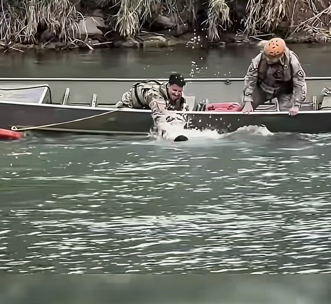 anttsinc's tweet photo. Absolute lawlessness at the Rio Bravo over the weekend, and the footage coming out is pure chaos. 🌊🚨 

While human smugglers push massive groups into treacherous, fast-moving currents—forcing American agents to risk their own lives conducting emergency water rescues—the situation on the banks has turned into a literal combat zone.

Multiple reports and video clips show projectiles flying. Witnesses are claiming Border Patrol agents had to deploy non-lethal rubber bullets to control aggressive crowds near the water. Meanwhile, Texas DPS and CBP officials have confirmed that actual, live rounds have been fired from the Mexican side of the river directly at our agents. 

We have crossed the line from a migrant crisis to an active, low-grade border war. Our agents are being used as lifeguards one minute and target practice the next. How much longer is this sustainable before someone gets killed? 👇💥 

#BorderCrisis #RioGrande #OperationLone Star #ImmigrationNews #BorderPatrol #TexasBorder 

#anttsinc