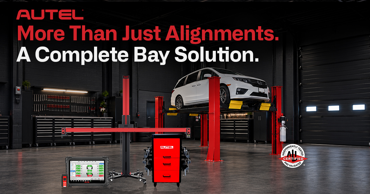 AutelTools's tweet photo. Turn your alignment bay into a complete service solution.

Pair the Autel IWA500 Diagnostic Wheel Aligner with the 15K Open-Front 4-Post Alignment Lift for a streamlined setup built to help shops maximize capability, efficiency, and bay productivity.

One bay. One complete solution. Powered by Autel.

Learn more about the IWA500: https://t.co/guQGuKgZj2