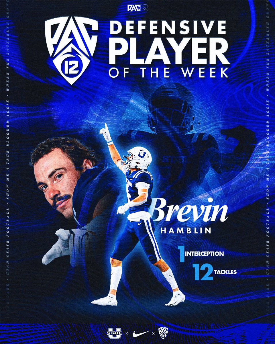 USUFootball's tweet photo. 🏆 @PAC12 Defensive Player of the Week: @Brevin_Hamblin! 🔒 https://t.co/gfUUedLDUL