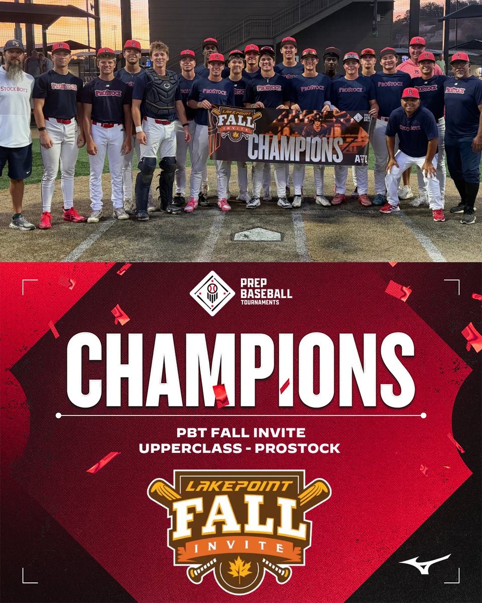 PrepBaseballGA's tweet photo. Congratulations to the winners of the LakePoint Fall Invite ๐
Underclass: DBX Dirtbags (@Dirtbags_MidSth)
Upperclass: Prostock (@prostockbc)
@PBTourney || #PBFallInvite26 https://t.co/qd4glNqhNi