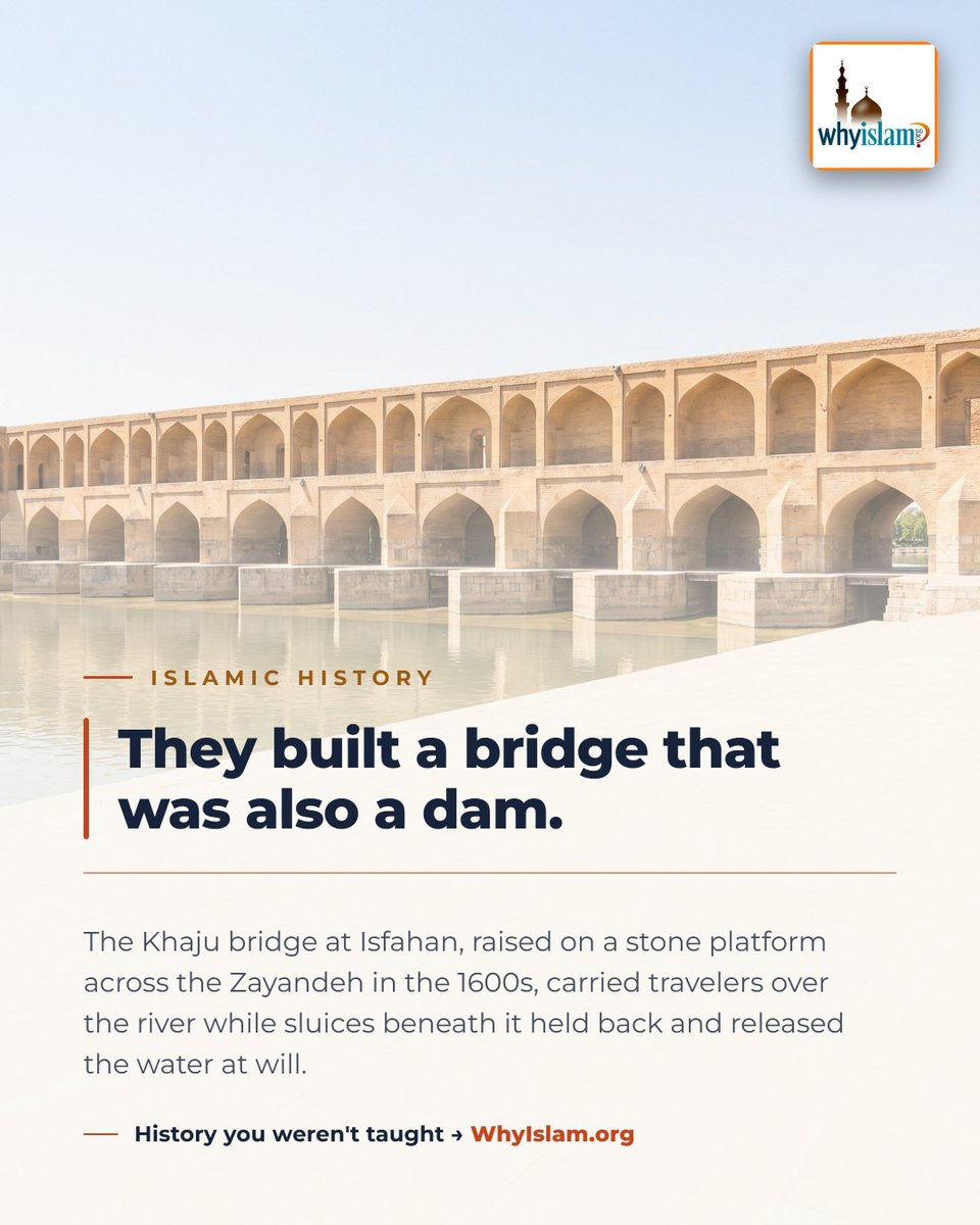 whyislam's tweet photo. They built a bridge that was also a dam.

History you weren't taught → https://t.co/YIwasS8gq0 https://t.co/vrMv1dBh0w