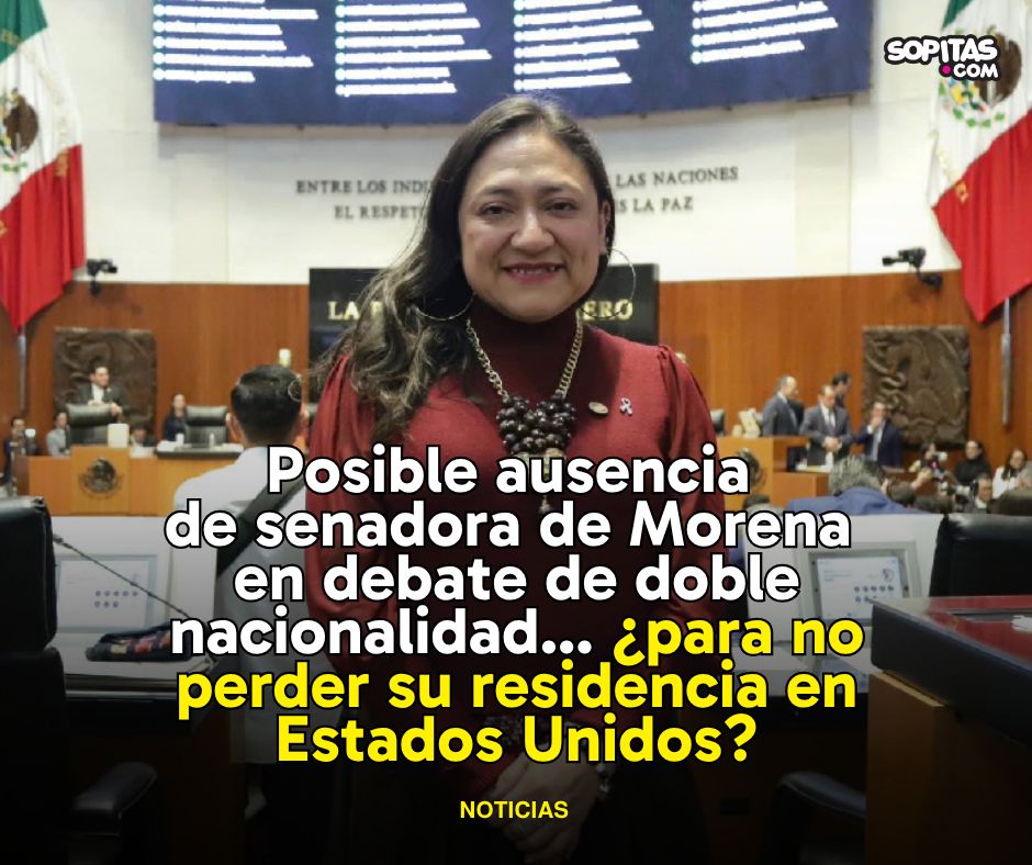 sopitas's tweet photo. ¿Afectará la votación en el Senado? 🏛️ La senadora de Morena, Karina Ruiz, registra ausencias por trámites de residencia en EE. UU. https://t.co/AdARQFglvh https://t.co/YYGAyk4tKQ