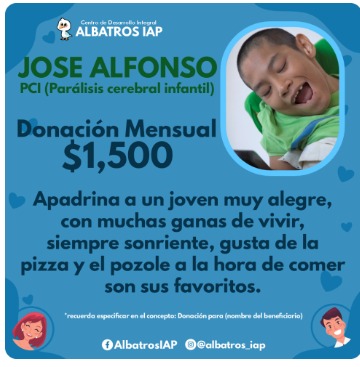 AFmedios's tweet photo. 💙💗 #SolidaridadAF | Albatros IAP busca padrinos para continuar apoyando a sus alumnos
El Centro de Desarrollo Integral Albatros IAP lanzó una cruzada para encontrar empresas y personas que deseen apadrinar a alguno de sus alumnos mediante una aportación mensual, con el objetivo de dar continuidad al trabajo que realiza en beneficio de niñas, niños y jóvenes con discapacidad.

En esta ocasión, Albatros presenta a Kendra, José Alfonso y Reyna, quienes pueden recibir apoyo mediante aportaciones mensuales para contribuir a su atención y desarrollo. 🤝 La institución señala que quienes deseen sumarse pueden hacerlo con cualquier cantidad mensual, ayudando así a mantener los programas y servicios que brinda a sus alumnos. ¿Te gustaría convertirte en padrino o madrina? 💕