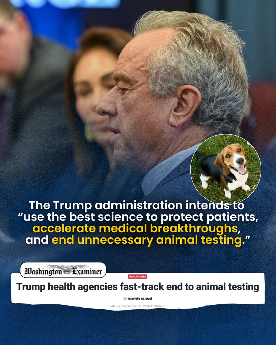 HHSGov's tweet photo. HUGE: In an agency-wide shift, HHS is advancing towards human-based research and away from unnecessary animal testing. https://t.co/CO8TerjThe