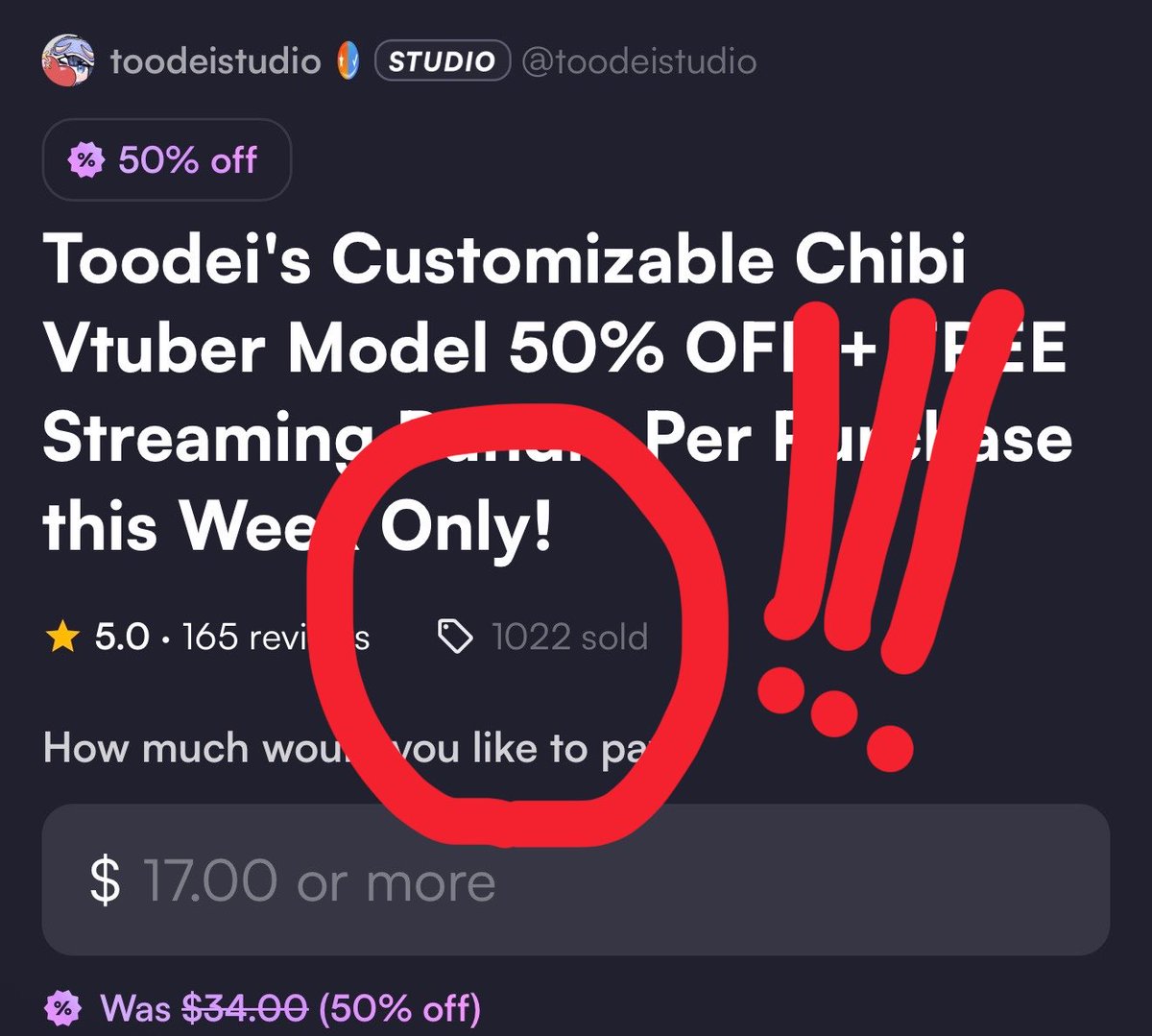 toodeistudio's tweet photo. 1000 sales giveaway!!! ✨

5 winners will each get our Customizable VTuber for free!!

How to enter:

-RT this post + comment below! 

Hello guys ;-;!!! We’ve officially reached 1,000 sales on our Customizable VTuber!!!

Thank you so so much!! It really means a lot to us!

And as another little thank you, we’re also extending the 50% off discount until the end of the month!!