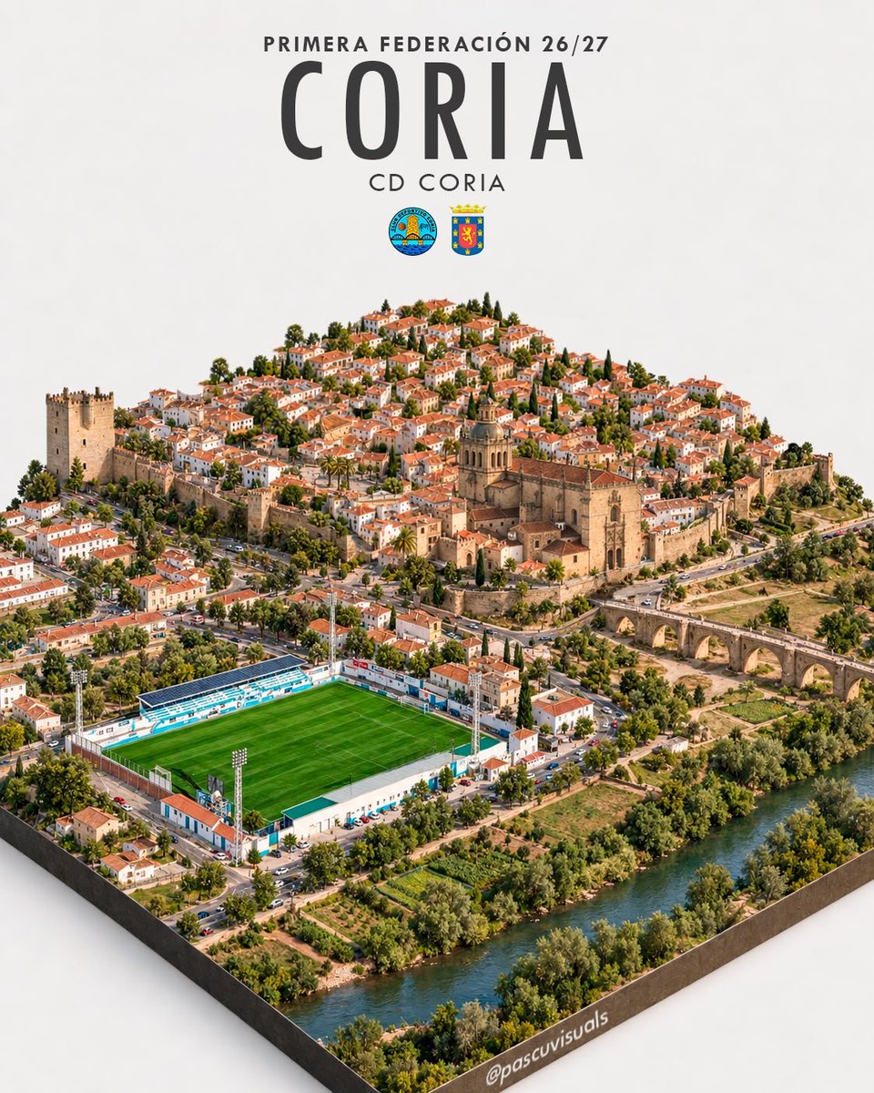 CDCORIA's tweet photo. Patrimonio, sentimiento y fútbol

Catedral. Puente de Hierro. Estadio La Isla.

El orgullo de ser de Coria y del CD Coria 🩵⚽️ https://t.co/MkCujPH2vP