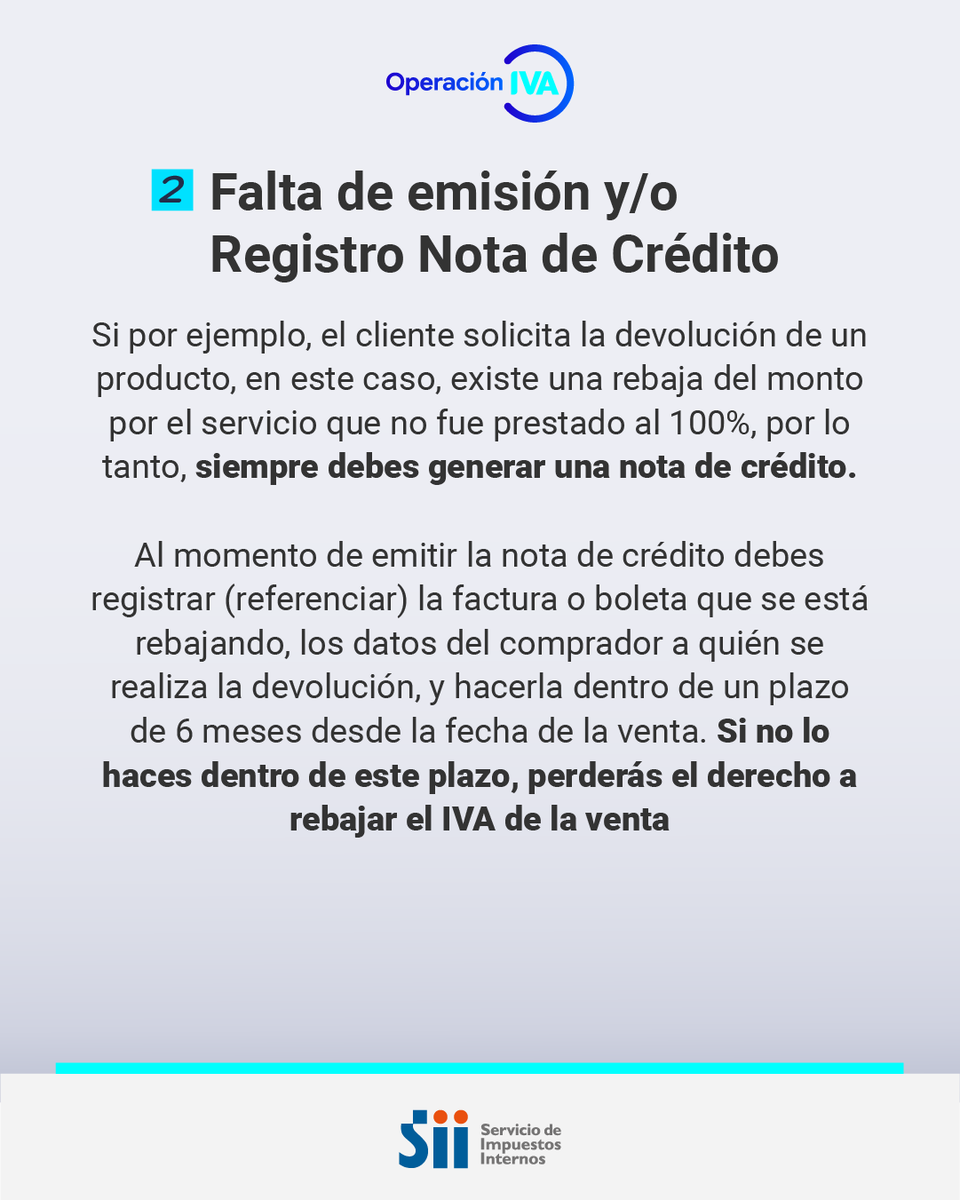 SII_Chile's tweet photo. Un error en tu Registro de Ventas puede impactar tu declaración de IVA.

👉 Visita el link de nuestra bio y conoce el portal con información útil para cumplir tus obligaciones tributarias de manera simple y oportuna. 🔗✨ https://t.co/vkj0gOqgsw