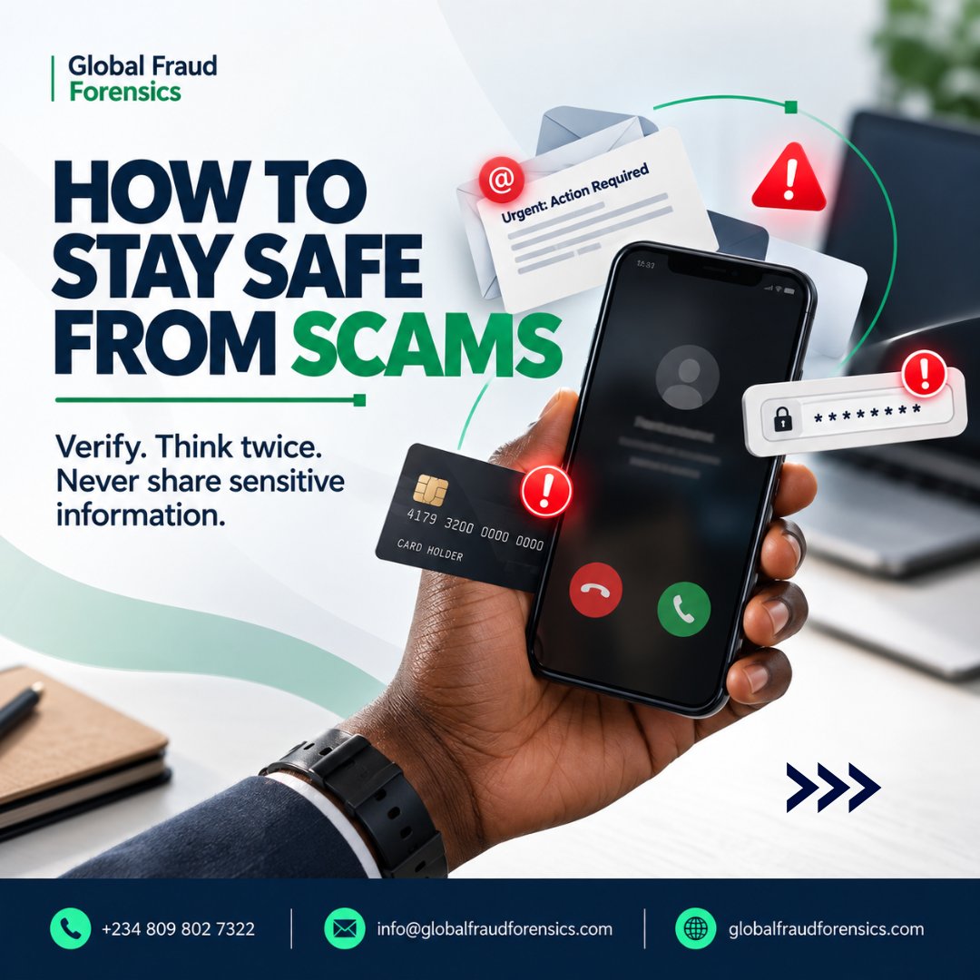 FraudXposeNG's tweet photo. 4 simple ways to reduce your exposure to fraud and cyber threats.
Fraudsters don't always need sophisticated tools. Sometimes, they only need one rushed decision, one weak password, or one unverified message.

#fraudprevention #cybersecurity #datasecurity #globalfraudforensics https://t.co/tulcT01mEr