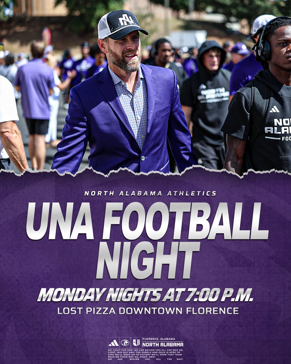UNAFootball's tweet photo. See you TONIGHT for UNA Football Night! 🏈 https://t.co/K5a8Z2iWzO