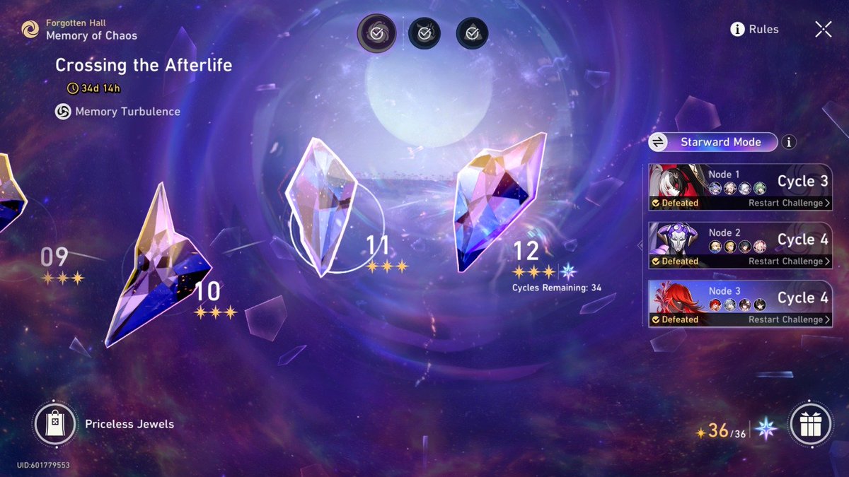 King_0f_Sinners's tweet photo. I just cleared starward on auto just to test this and genuinely wtf are they talking about because I'm pretty sure I can bring this to 0 or 1 cycle if I played myself. And btw except for Saber and Himenova none of the characters have their signature LCs https://t.co/IbcWcuNWvW