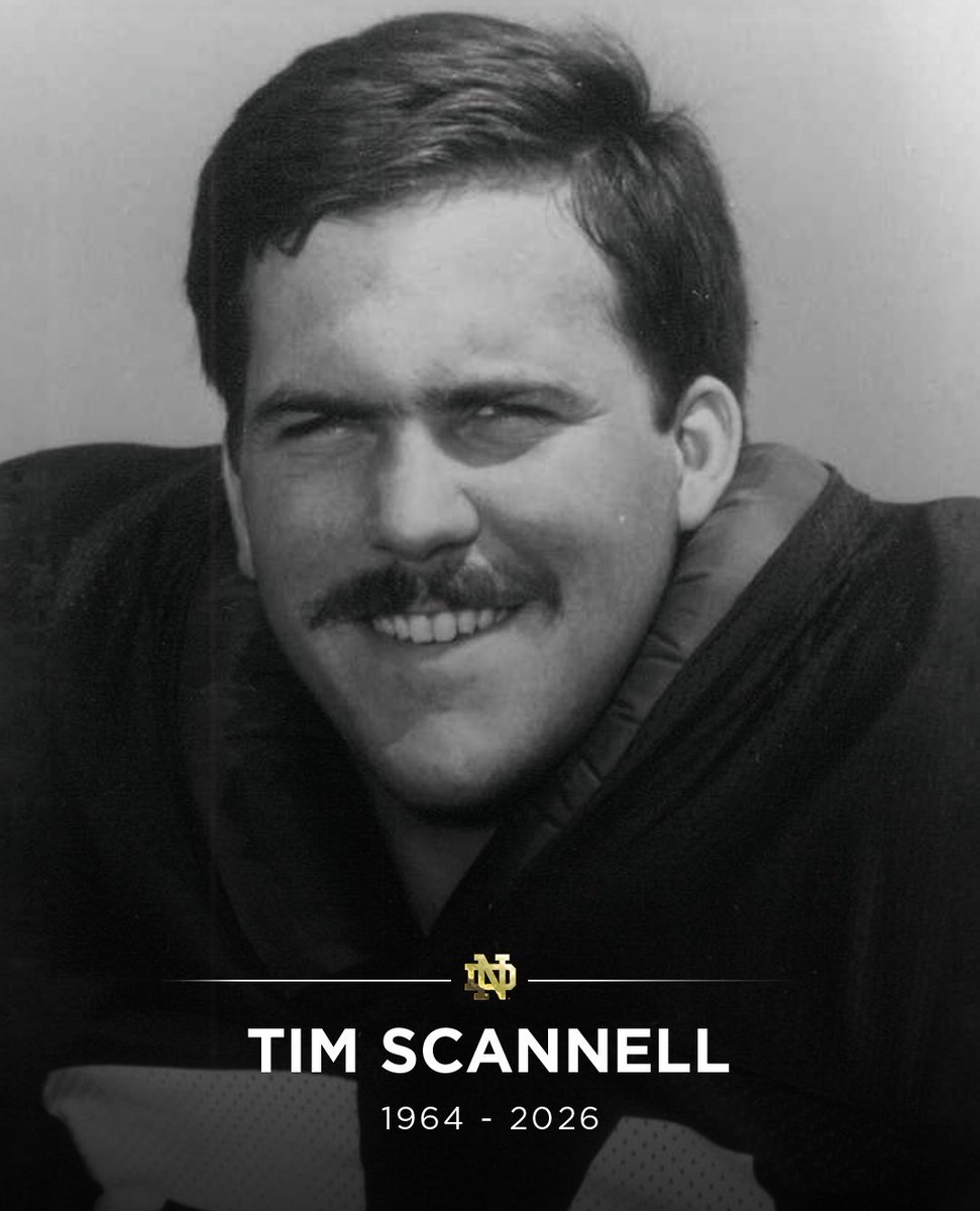 NDFootball's tweet photo. We are deeply saddened by the loss of Tim Scannell.

Our thoughts and prayers are with the Scannell family and Tim’s loved ones. https://t.co/R4b2O7Oftc