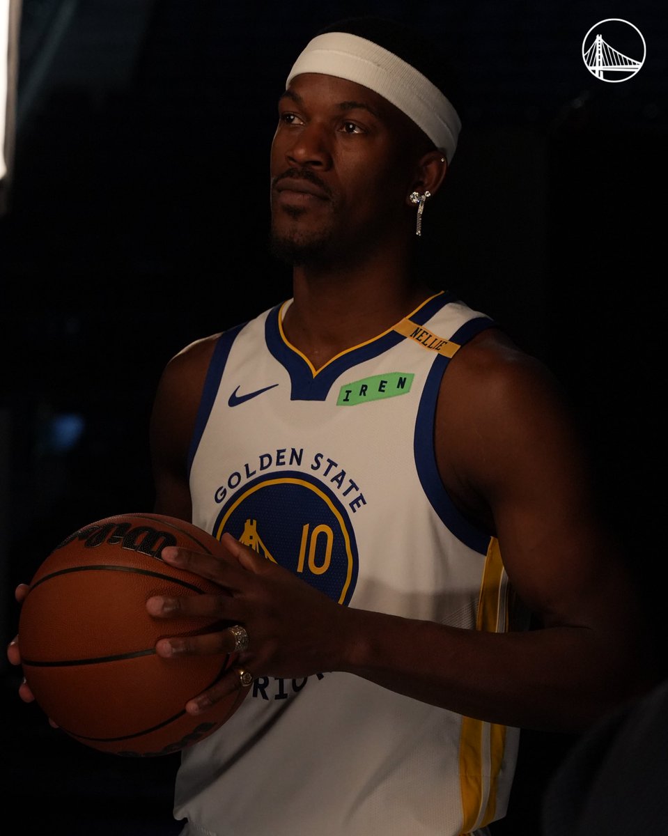 warriors's tweet photo. Jimmy Buckets is in the building 💪 https://t.co/WWgxWLB4Pe