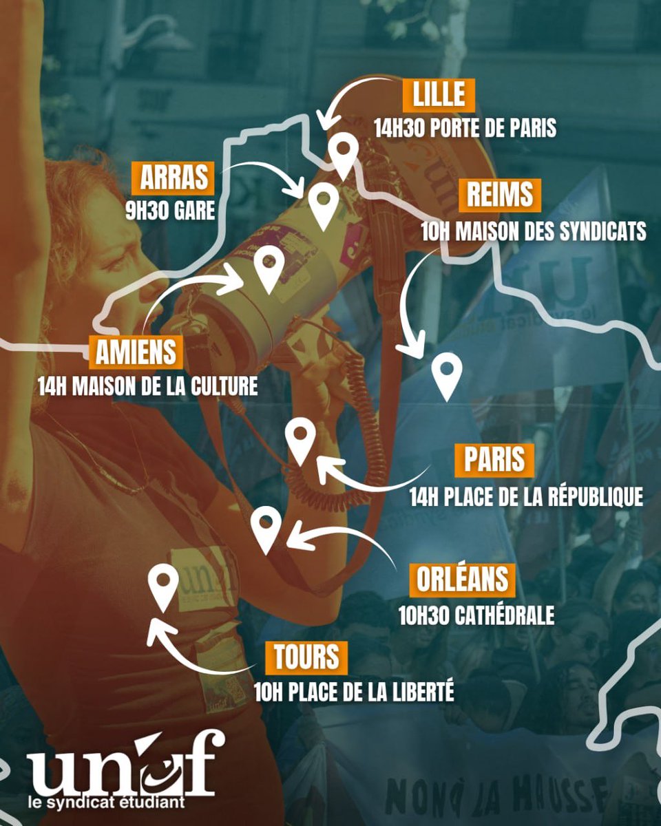 UNEF's tweet photo. Demain rejoins-nous dans la rue partout en France ! 
1/2 https://t.co/bieQtnQpYi