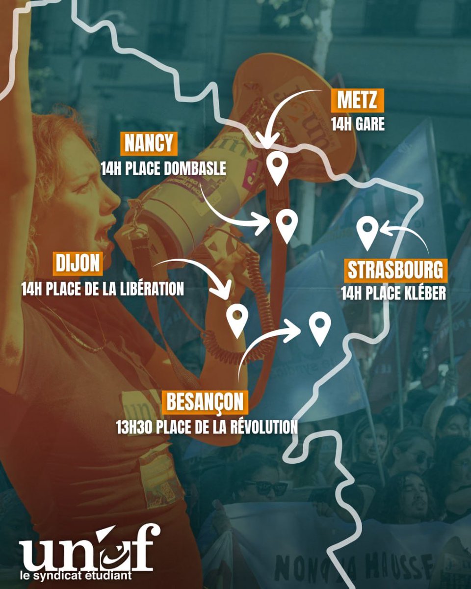 UNEF's tweet photo. Demain rejoins-nous dans la rue partout en France ! 
1/2 https://t.co/bieQtnQpYi