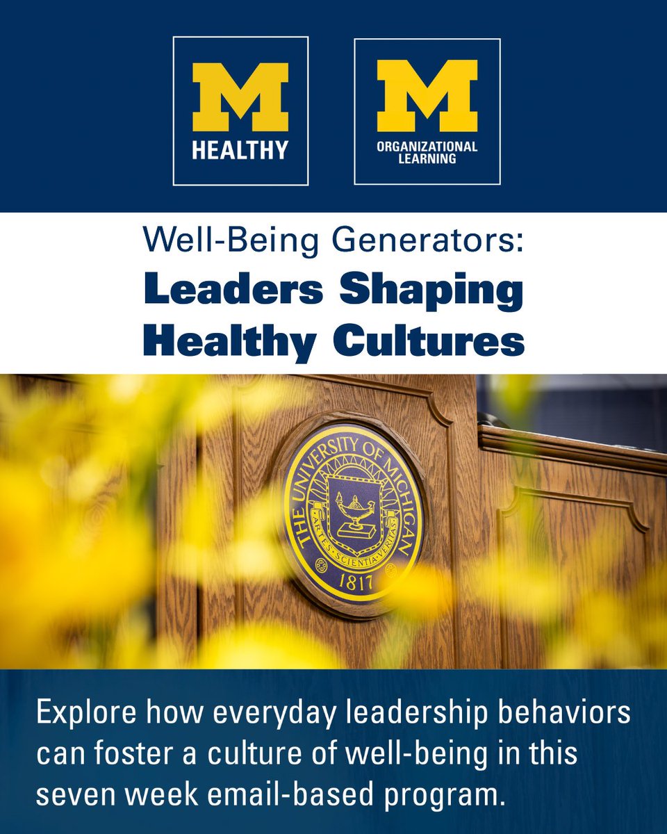 UMMHealthy's tweet photo. Discover small, practical ways to build trust, strengthen connection and create more sustainable ways of working in this seven-week, email-based program from MHealthy and Organizational Learning. https://t.co/WujG7FUEuo https://t.co/SjJg80jEHl