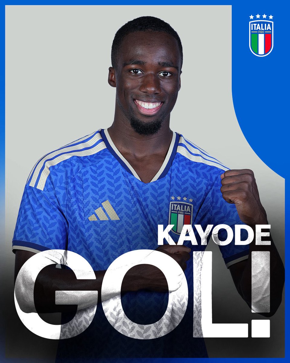 Azzurri_En's tweet photo. KAYODE ON DEBUT!!! 🫶

🇹🇷 0-3 🇮🇹 (27')

#TURITA #Azzurri #VivoAzzurro https://t.co/UgtIX9rrG2