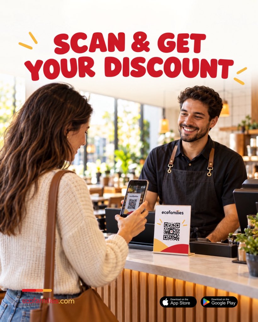 ecofamilies's tweet photo. EcoFamilies makes saving while dining simple. Find a participating restaurant, scan its QR code with the app, and enjoy your discount. 🍽️

𝐃𝐨𝐰𝐧𝐥𝐨𝐚𝐝 𝐄𝐜𝐨𝐅𝐚𝐦𝐢𝐥𝐢𝐞𝐬 𝐨𝐧 𝐭𝐡𝐞 𝐀𝐩𝐩 𝐒𝐭𝐨𝐫𝐞 𝐨𝐫 𝐆𝐨𝐨𝐠𝐥𝐞 𝐏𝐥𝐚𝐲.

#EcoFamilies #ScanAndSave #DiningDiscounts https://t.co/0CsOLwYpeE