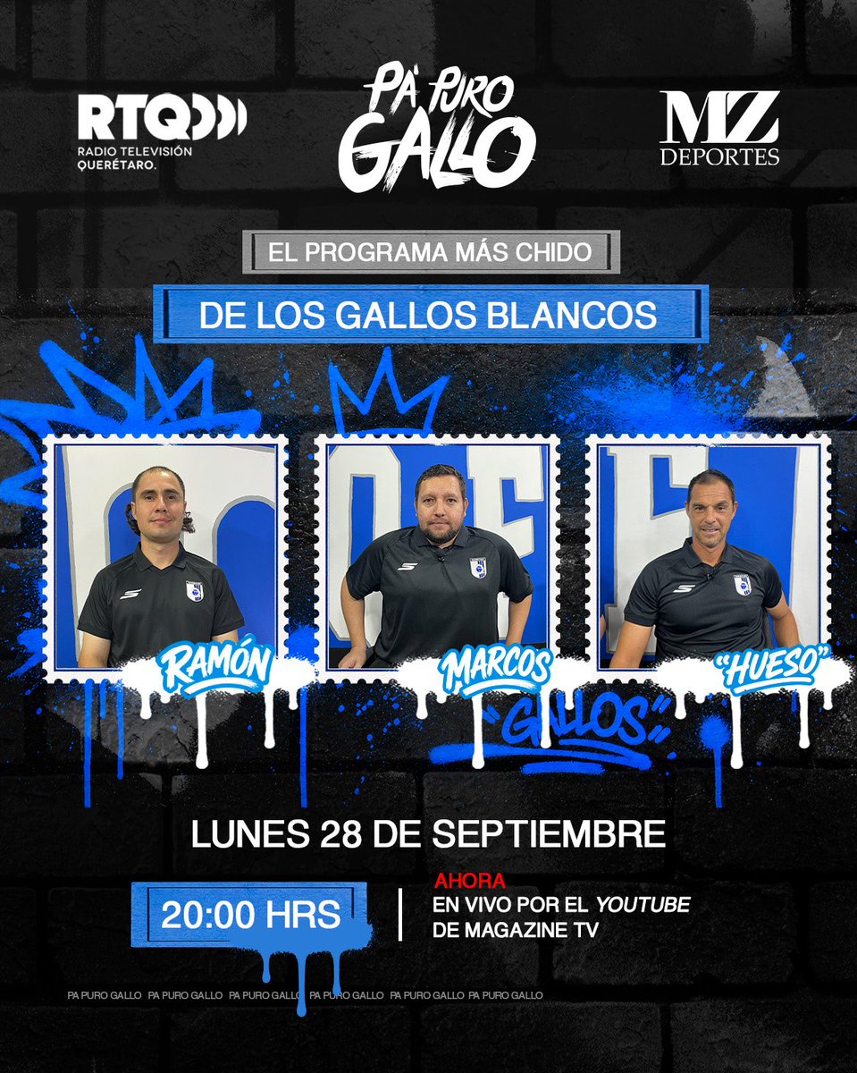 papurogallo's tweet photo. #papurogallo🐔💙🖤⚽  GALLOS DA EL GOLPE EN GUADALAJARA Y SE METE DE LLENO EN LA PELEA 🐓

💬 Ramón, Marcos y “Hueso” abren la conversación 

🕗 HOY  8:00 PM
📍 En vivo por el You Tube de Magazine TV

#papurogallo https://t.co/WKixDGJ8Fp