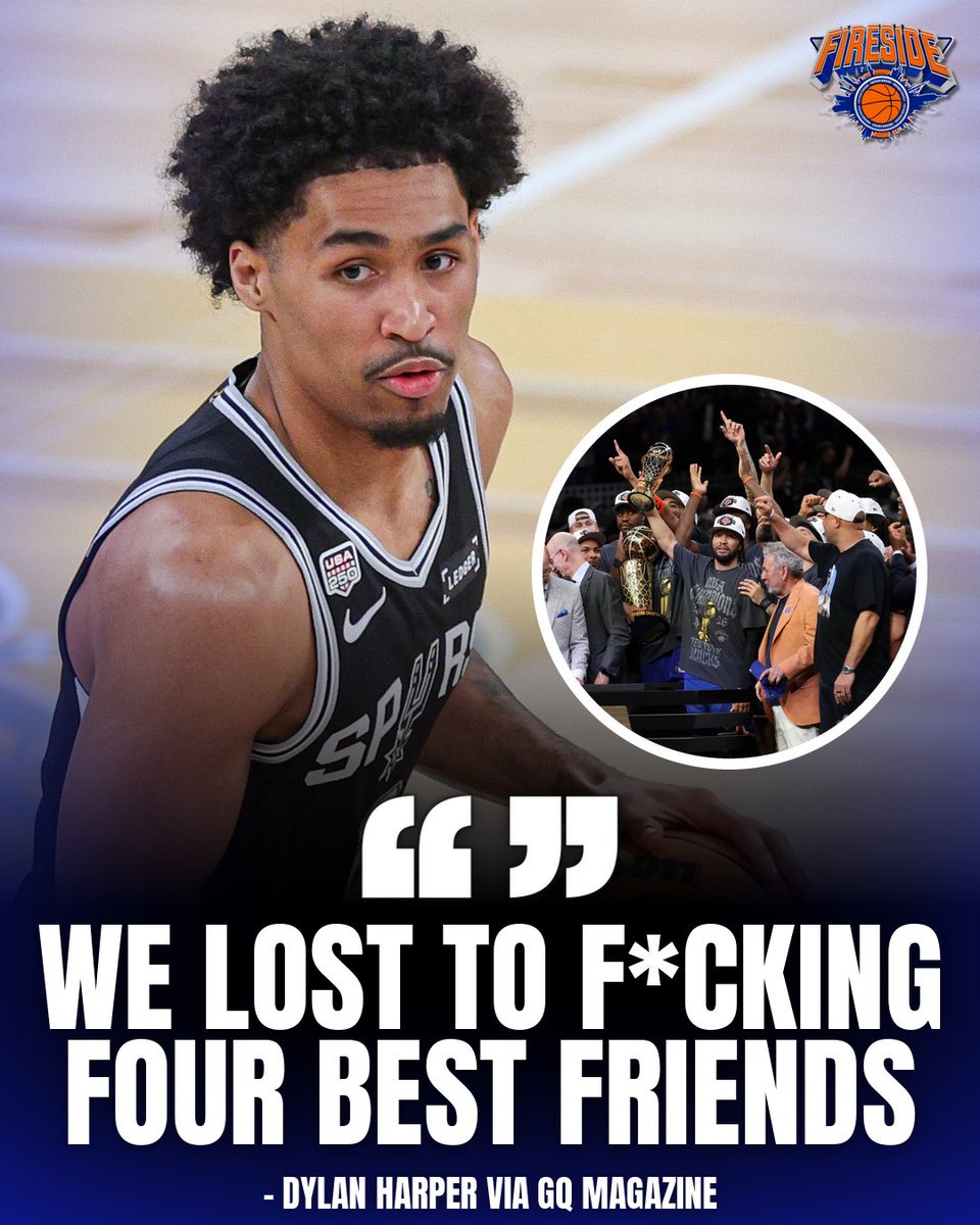 FiresideKnicks's tweet photo. Dylan Harper on losing the Finals to the Knicks 😂

(h/t @GQMagazine) https://t.co/phLVezhwMk