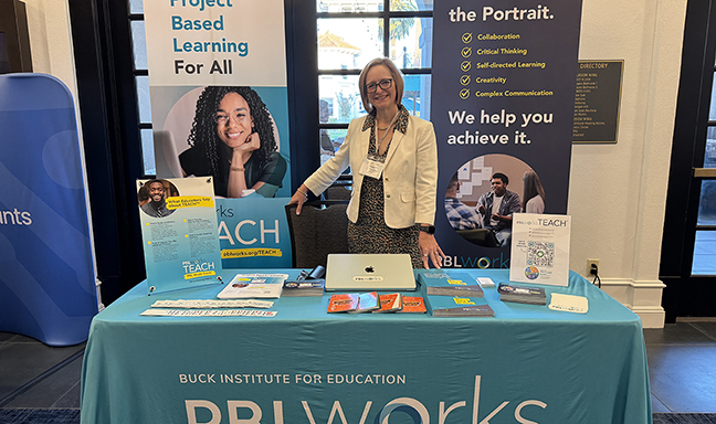 PBLWorks's tweet photo. At Hayes Mansion in San Jose for the Ignite 2026 Summit: Portrait of a Learner — talking with CA leaders about turning their Portrait from poster to practice with TEACH and PBL. Come find us at our table. #PortraitOfALearner #PBLWorks https://t.co/dY9LiGaUjH