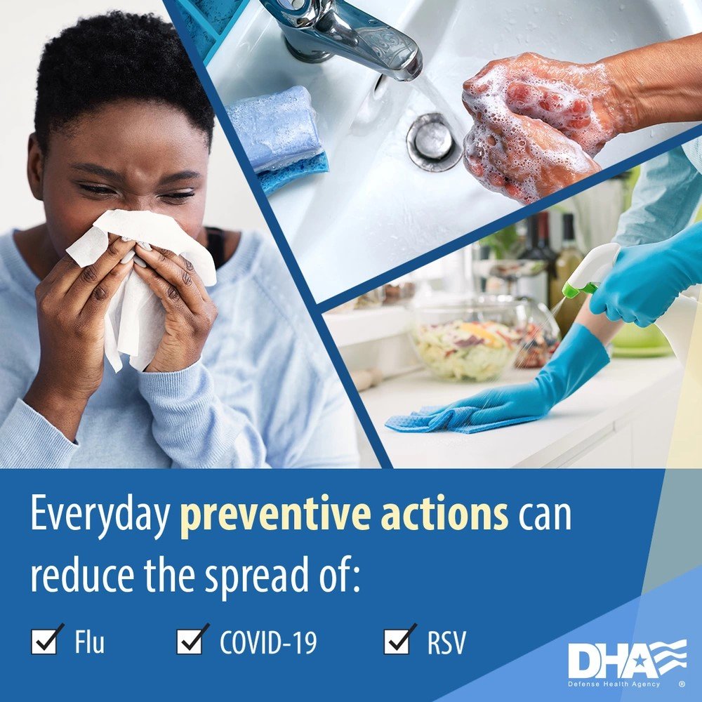 AFHSDPAGE's tweet photo. Take Preventive Action 💪
Those at higher risk of illness from respiratory viruses include: older adults, people with weakened immune systems, pregnant people, and infants and young children. #FluSeasonReady https://t.co/zGfSMbjBOI