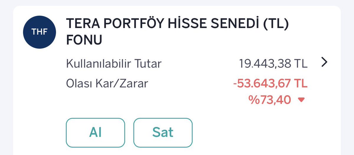 AtabeyAdam's tweet photo. Şuan THF fonunda parasının en az %73’ü kayıp gözüken biri olarak birkaç şey yazmak istiyorum.

Şimdi herkes kendi derdinde, benim param ödensin, ben bilmem ne yatırımcıyım falan diyor.

Bakın Serbest fon ya da hisse senedi fonu, hangisi olursa olsun buradaki paralar insanların yatırım amaçlı olarak aldığı fonlar.

Tabii ki bunların da en azından ana parası ödenmeli ama bence asıl öncelik Para Piyasası fonunda olanlara verilmeli. 

Ppf koyanların büyük bir kısmı kısa vadeli park için Para Piyasası fonu kullananlar, yani bu insanlar hem hisse fonu almayarak risk almamış, hem de ihtiyacı olan parayı kısa süreliğine PPF’de değerlendirmeye çalışmış.

Ne olursa olsun öncelik PPF’lerde olmalı.

Kimse kusura bakmasın ama öyle ya da böyle Hisse senedi fonlarına parasını koyanlar “yatırım” için koymuşlar, acil ihtiyacı olan parayı oraya koymamışlar, koymamış olmalılar.

Ha birisi kartımın ödemesine 8-10 gün ver, ben bunu ppf yerine thf koyayım da daha çok kazanayım demişse ona zaten yapcak bir şey yok ama Para Piyasası fonlarına kesinlikle öncelik verilmeli.