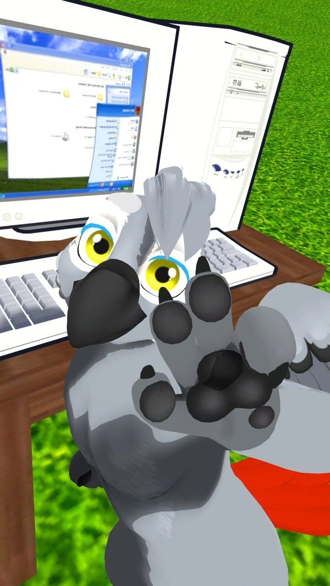 FeatherbuttAD's tweet photo. Ya know...I miss when the computer was so special it had its own room. :p #VRChat #Photography #Furry #Birb https://t.co/oMAl5Wwcm9
