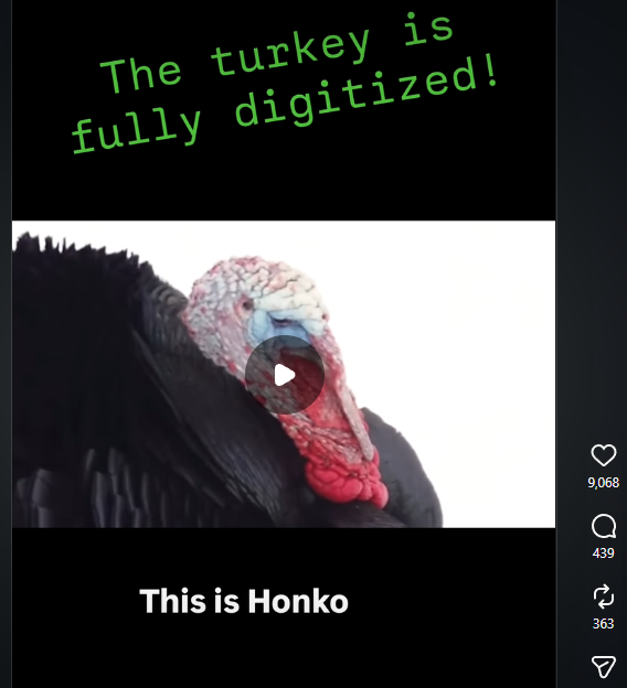 jup_enjoyoors's tweet photo. Okay this is genuienly the most genny narra i've seen today.

Flybrain 2.0, this guy is turning a turkey into a digital brain and the project is going viral on instagram. People are comparing it to flybrain and it is taking off like crazy.

A literal digital soul as a Turkey and it's name is Honko. The first turkey brain

Digitizing Honko:

Part 1:https://t.co/WVQMrzIRMR

Part 2: https://t.co/1wXbjOmYYC