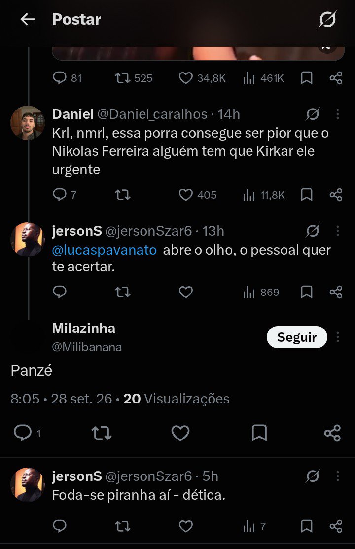 jersonSzar6's tweet photo. @ch_pecinha @AfricajnViu Não tenho que te provar porra nenhuma, mas tá aí para mostrar o quão racista e a fatura também. https://t.co/SKP2m5EIar