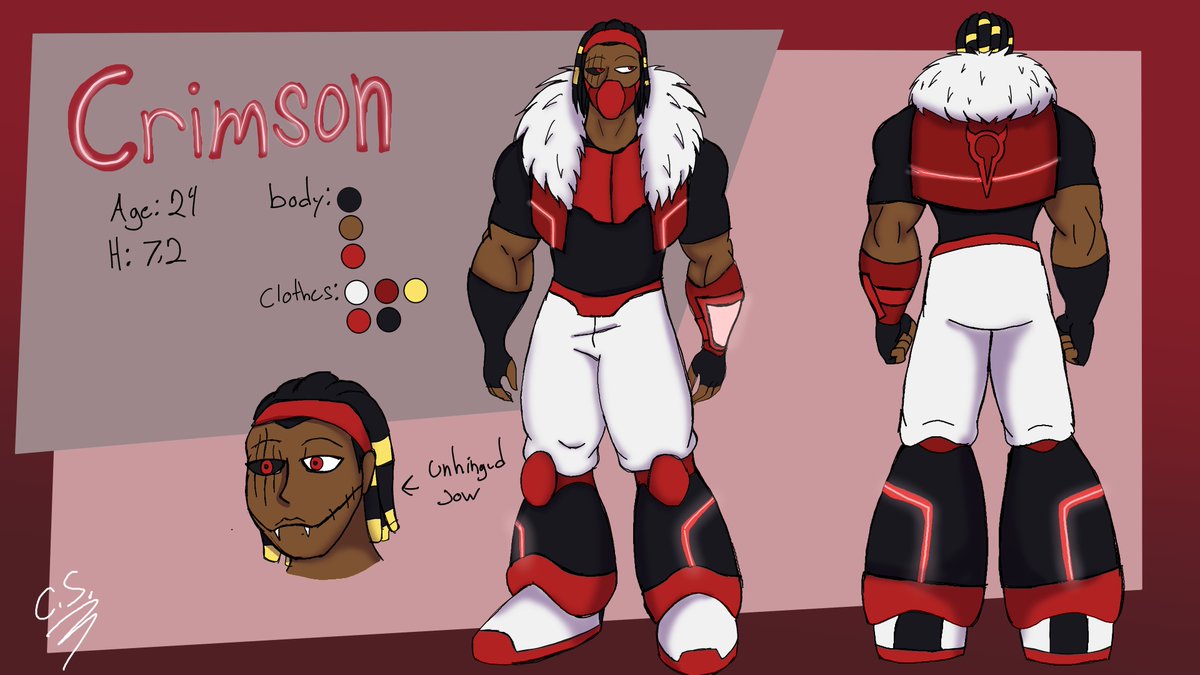 Crimson_city9's tweet photo. While on break I did make some Pics Some of the are on my subscribestar. but   Besides tha I made a new ref if My main oc Crimson. #OcRef #OCㅤㅤ https://t.co/UAg4QFSWP6