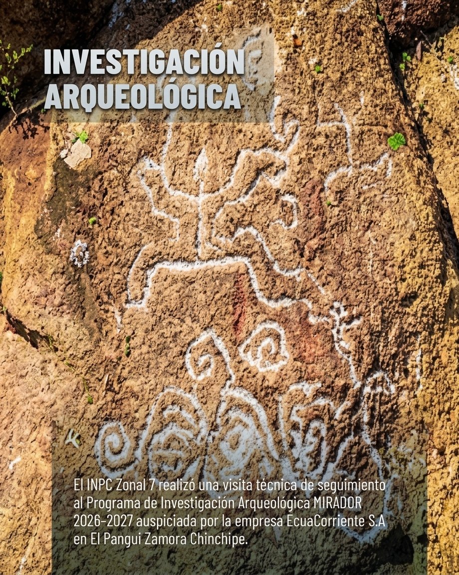 INPCEcuador's tweet photo. 🔍 Unidos por la conservación del patrimonio arqueológico.

📍#ZamoraChinchipe: Realizamos la inspección técnica de los petroglifos "San Marcos" y "Petroglifo 2" en el Programa MIRADOR 2026–2027 de la empresa EcuaCorriente en el Pangui. 

#PatrimonioVivo #INPC #Arqueología https://t.co/61bdjo7qiz