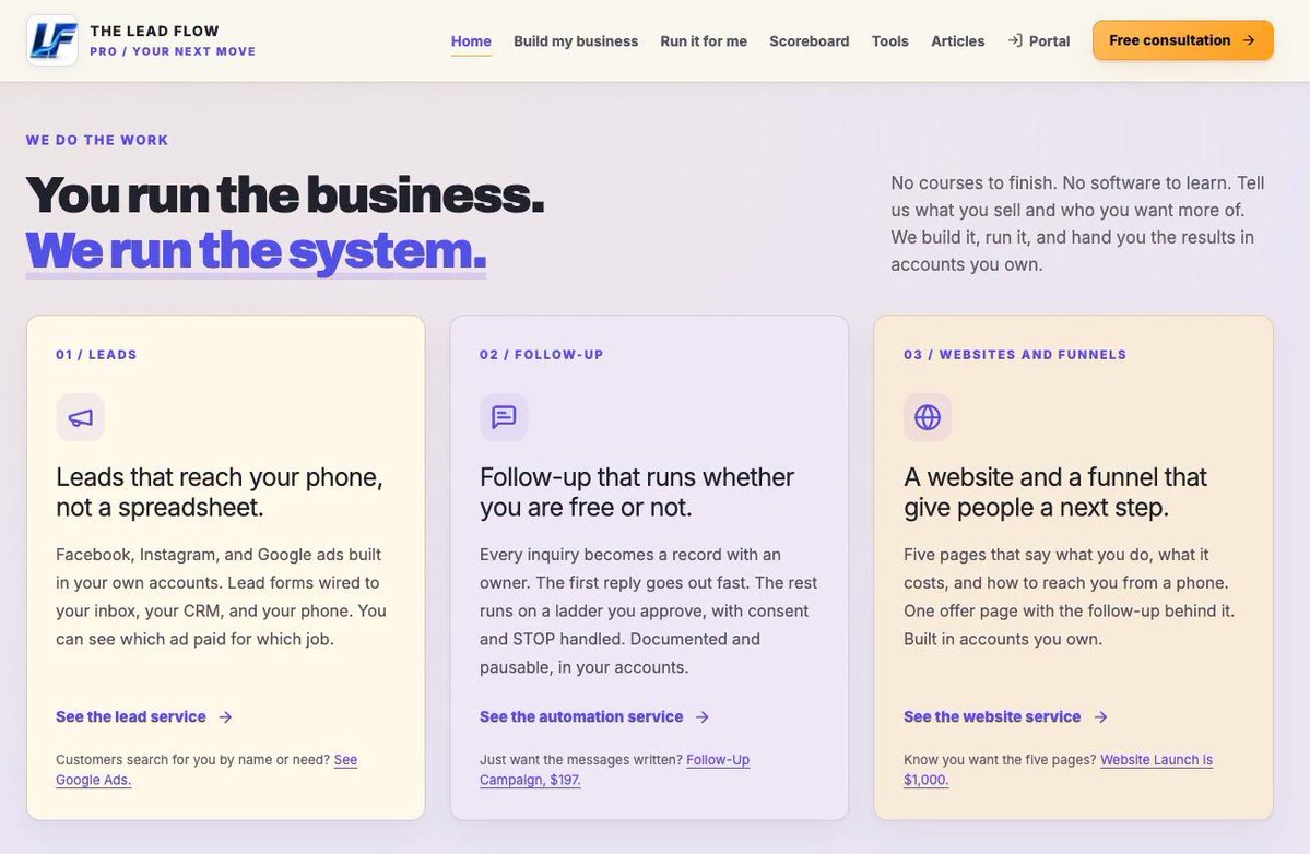 TheLeadFlowPro's tweet photo. 1️⃣ - QUALIFIED Leads may be hard to most companies, but we put them in your inbox with ease.. 

Doesn't matter whether you sell cars, real estate, clothing, or ice-boxes to eskimos, we have the ability to put your business DIRECTLY in front of the people who want to purchase from you, and get them to raise their hand and tell you everything about themselves, what they want, when they want to buy, and more. 

2️⃣ - Follow up is probably the MOST crucial part of the sales process AFTER the lead comes in, and it must start IMMEDIATELY. 

If you don't have texts and emails being sent to inbound leads AS SOON as they click "submit" on your form, then you've lost before you begun. 

With everything going on in the world today, your lead has probably received 3 calls, 7 texts and 14 other emails since signing up on your page. 

If they didn't hear from you immediately, and haven't heard from you since, all you managed to do was waste your adspend money. 

3️⃣ - A funnel is a page within your website that walks people down a specific path - usually towards signing up and purchasing, but it could be to join a newsletter, share a post, comment, etc

The idea is simple, but most overthink the main ingredient of making funnels, and that's just to GET STARTED. 

Make it, mess up, and find out where you messed up then patch it. 

Eventually, that sales boat will have all the holes patched, and your ad will work and you will convert through your funnel. 

But you don't have to wait and patch.. You could just call my team at The LeadFlow Pro, and we could handle ALL of this for you in the blink of an eye. 

Call/Text👉 (903)500-8898

Ask to speak with the man that's going to change your life! 😎🫡🇺🇸