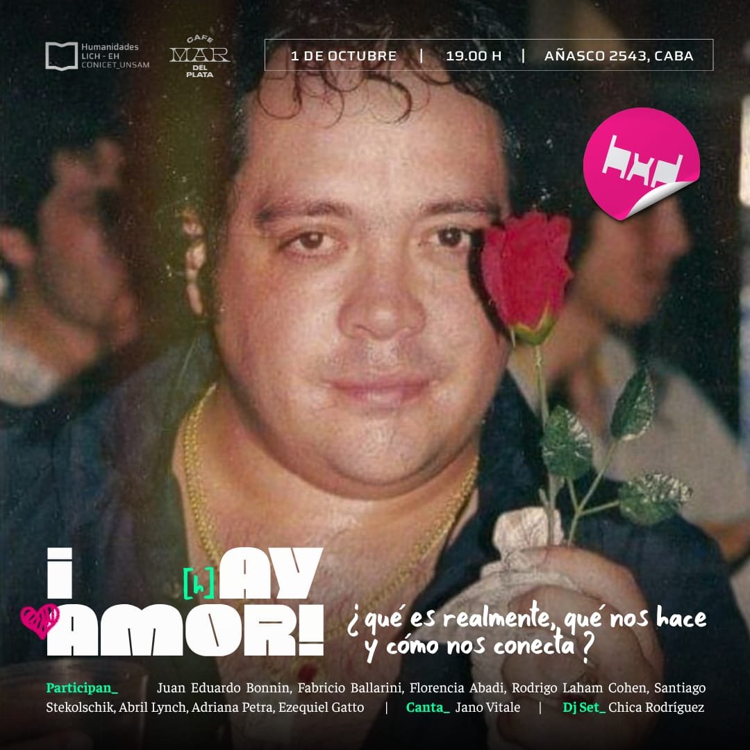 eh_unsam's tweet photo. 📣 ESTE JUEVES 1 DE OCTUBRE A LAS 19 H. 👉 ¡Sumate al segundo encuentro de Humanidades por Humanos (HxH) “¡(H)Ay Amor! ¿Qué es realmente, qué nos hace y cómo nos conecta?”

📍 Cafe Mar del Plata (Añasco 2543, CABA)

🔗 Más info acá: https://t.co/BFK1ALRgRA https://t.co/eIEl4uQ9nm