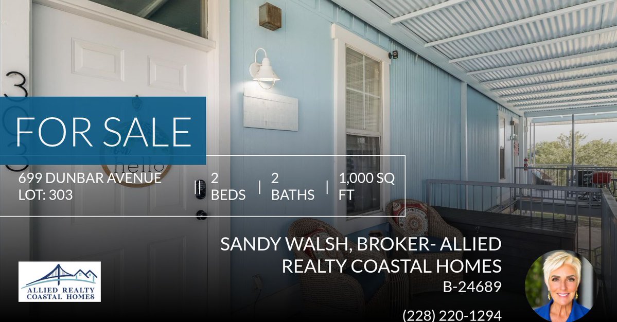 BayLifeRealtor's tweet photo. Sandy Walsh, Broker Allied Realty Coastal Homes 228-220-1294 Office 912-218-4702 Cell

Are you looking for a condo near Old Town Bay Saint Louis area? If so, check out this listing before it's gone! Give me a call at 912-218-4702 or  (228) 220-1294 for more information.

Sandy... https://t.co/wPUSvga6Hn