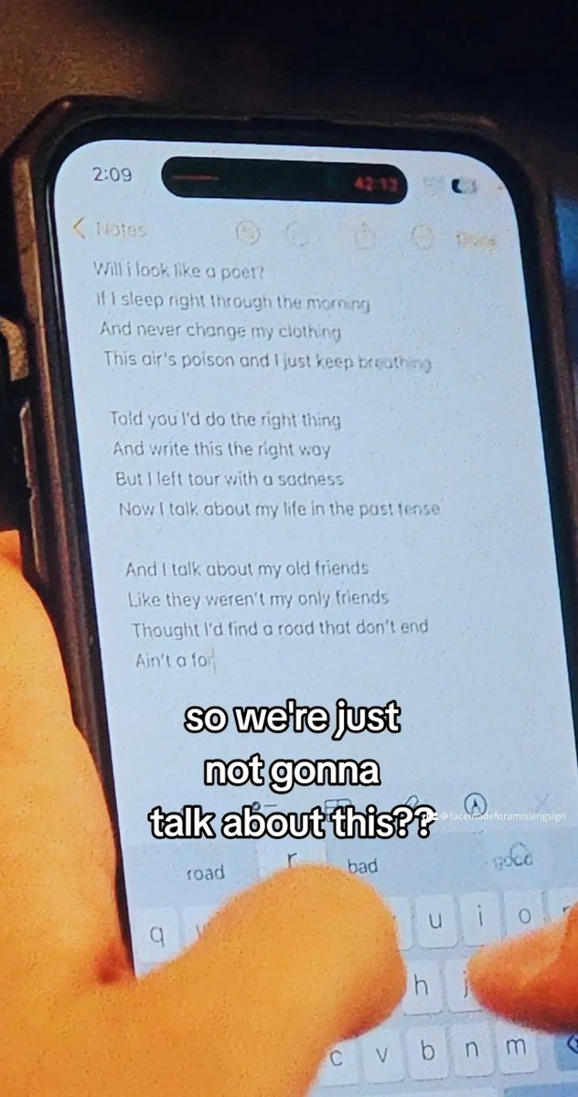 Thelast_ladybug's tweet photo. So are we ever going to talk about these lyrics Noah was writing on his phone in his Out Of Body documentary?? Also this was not made with AI idk why it says that at the bottom, it's a fucking ss I took while watching the movie lmfaooo https://t.co/o5ylIt8GcH