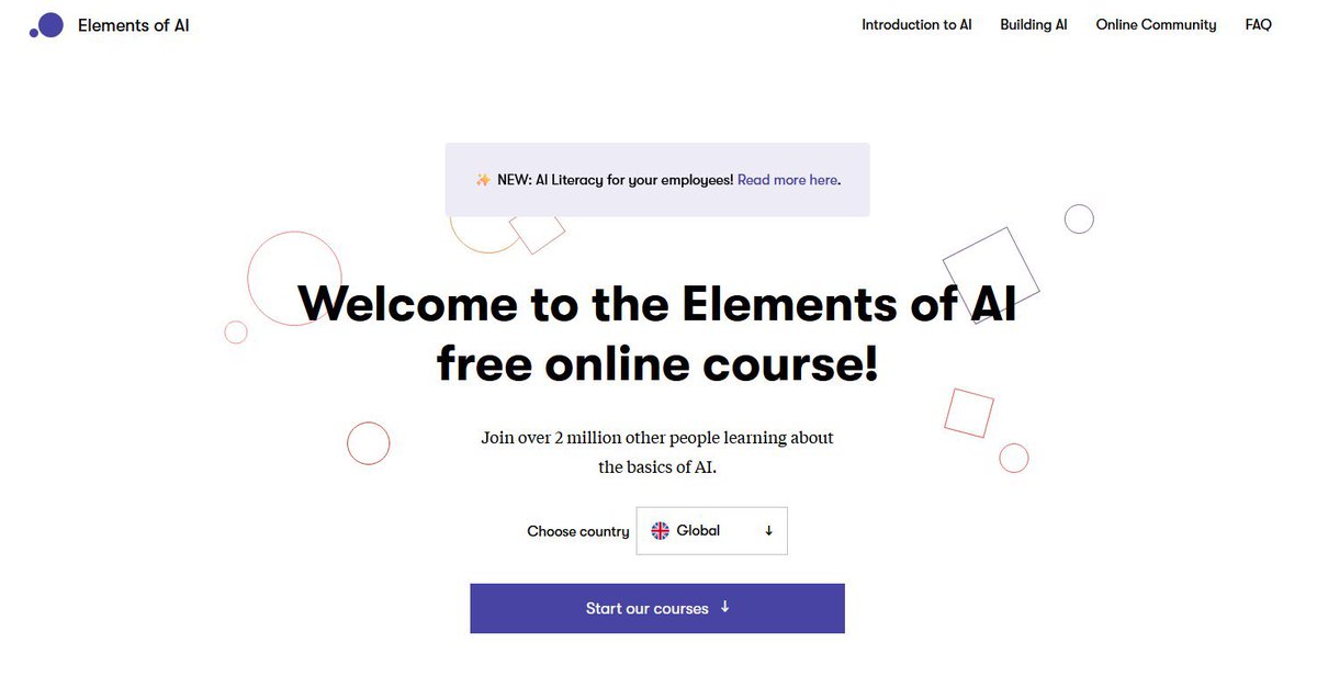 mehmetsongur_'s tweet photo. Elements of AI, yapay zekanın ne olduğunu, ne yapabileceğini (ve ne yapamayacağını) anlatan, Helsinki Üniversitesi tarafından hazırlanan harika ve ücretsiz bir çevrimiçi kurs. 

Matematik veya kodlama bilgisi gerektirmez, herkes için tasarlanmıştır.  

🔗 https://t.co/K3Ah1i1qJ7 https://t.co/Us7YYiPAr3