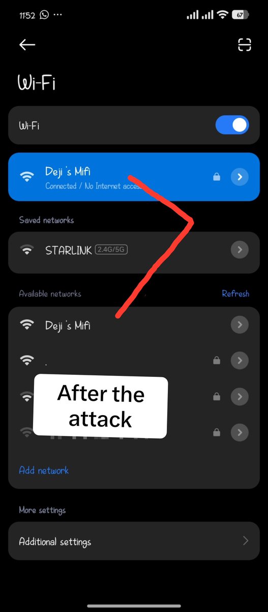 _beedrop's tweet photo. Day 52✅
Still on the evil twin attack – the first time we did it, we didn't remember to disconnect the user from the authentic WiFi.

We redid the attack and we performed a 'deauth' attack.

All was done in a controlled environment 
#100DaysofCybersecurity #ITstudent https://t.co/hFBWPhkTyd