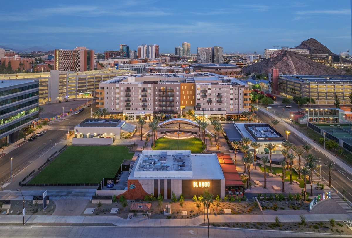 ASUfacilities's tweet photo. 🏨 New @MarriottBonvoy hotel is the next step of making @NovusASU a destination for residents, visitors and sports fans on @ASU game days. 🏟️🗑️🏒 

Read more about Novus Innovation Corridor developments: https://t.co/lDaEdTcnS4

@TheSunDevils @Tempegov @OklandConst https://t.co/jJMFBARhKy