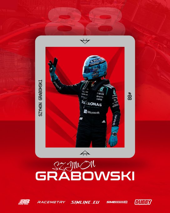 SimlineRivalsRT's tweet photo. 🔴@graBo1116  is in.  

Fresh seat. Fresh start. Same hunger. This one’s here to push the whole roster forward.  

Let’s go, Szymon https://t.co/q4luXzTTCy