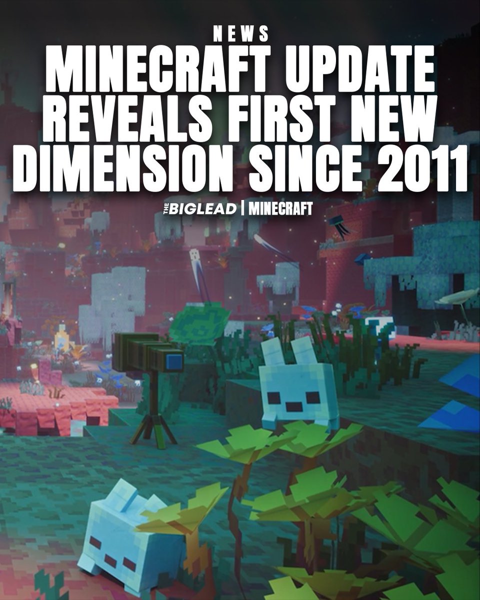 TheBigLead's tweet photo. #Minecraft is finally getting a 4th dimension.
Mojang has officially revealed #TheSift, the first new dimension added to the main game in more than 14 years.
This addition arrives to Minecraft Java and Bedrock in 2027, bringing new biomes, mobs, blocks and mechanics. https://t.co/Qct683oxix